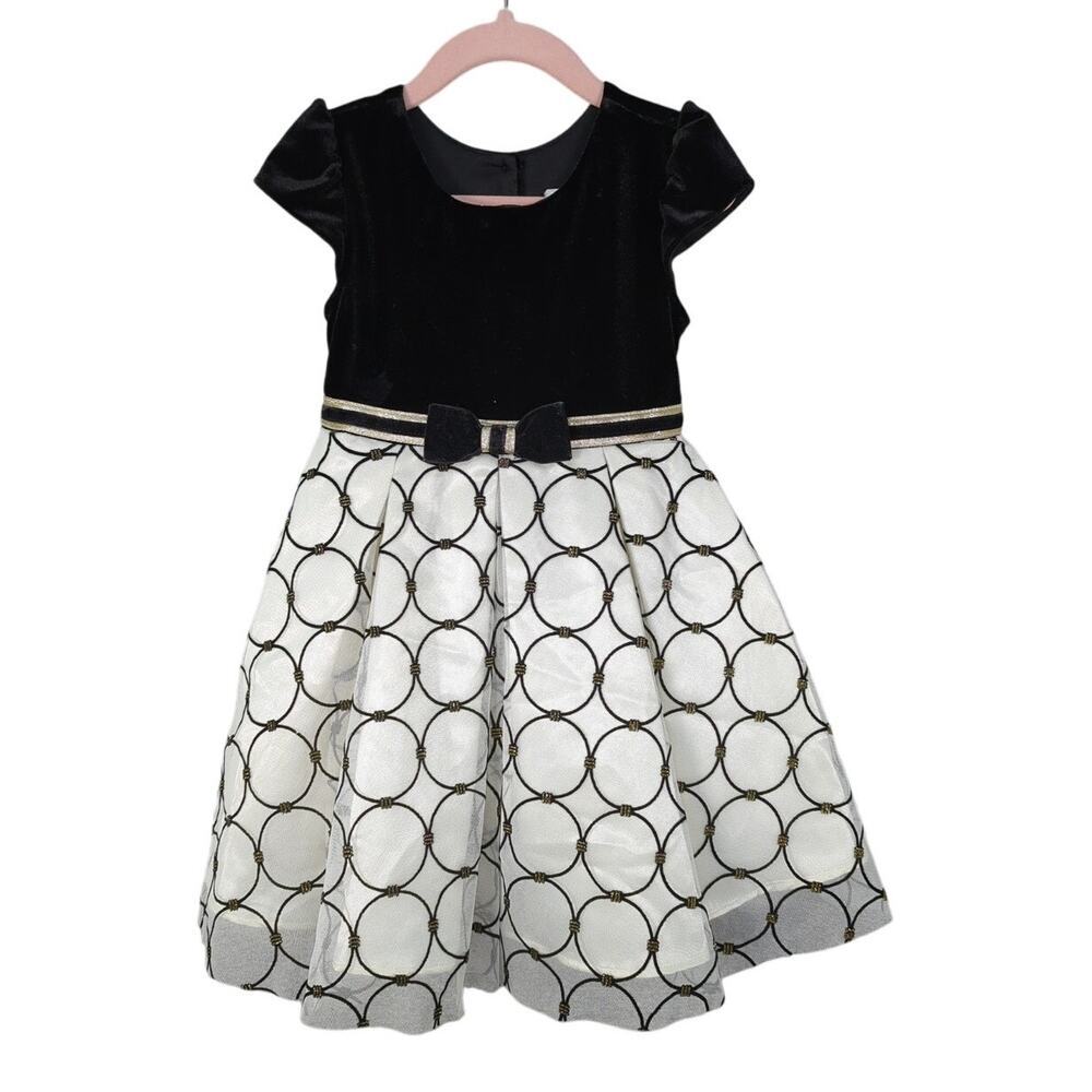 Jona Michelle Dress Black Velvet and White Tulle Size 3T